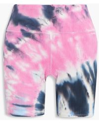 WSLY - The Rivington Tie-dyed Ribbed Stretch-modal Jersey Shorts - Lyst