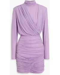 Jonathan Simkhai - Abrah Crystal-Embellished Draped Jersey Mini Dress - Lyst