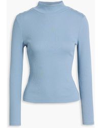 Veronica Beard - Nate Ribbed Stretch-Pima Cotton-Jersey Turtleneck Top - Lyst
