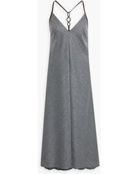 Brunello Cucinelli - Bead-embellished Flannel Midi Dress - Lyst