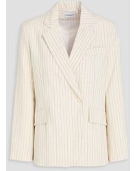 Claudie Pierlot - Double-breasted Pinstriped Woven Blazer - Lyst