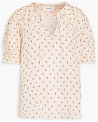 Ba&sh - Eitan bluse aus baumwolle mit floralem print und bindedetail - Lyst