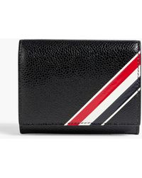 Thom Browne - Striped Coated Pebbled-leather Wallet - Lyst