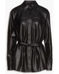 Proenza Schouler - Belted Faux Leather Shirt - Lyst