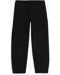 Versace - Embroidered French Cotton-terry Sweatpants - Lyst