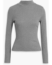 Veronica Beard - Nate Ribbed Stretch-Pima Cotton-Jersey Turtleneck Top - Lyst