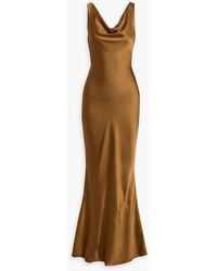 Norma Kamali - Maria Draped Satin Gown - Lyst