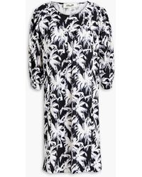 Diane von Furstenberg - Noelle minikleid aus jersey aus einer baumwoll-seidenmischung mit print - Lyst