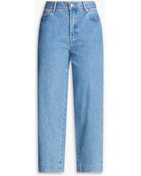 A.P.C. - Cropped Faded High-rise Straight-leg Jeans - Lyst