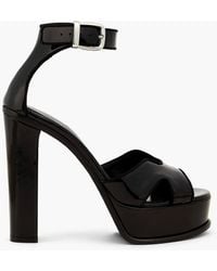 McQueen - Butterfly Patent-leather Platform Sandals - Lyst