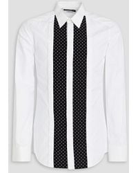Dolce & Gabbana - Slim-fit Polka-dot Cotton And Silk-blend Poplin Shirt - Lyst