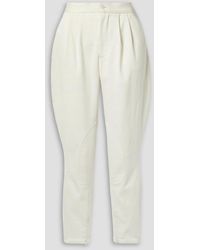 Ralph Lauren Collection - Pleated Cotton And Wool-blend Twill Tapered Pants - Lyst