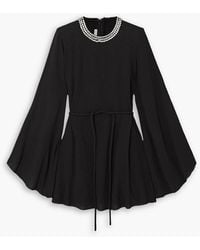 Stella McCartney - Crystal-embellished Belted Crepe Mini Dress - Lyst