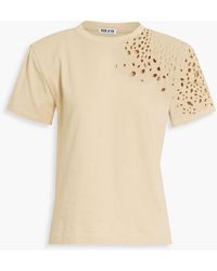 SER.O.YA - Caroline Distressed Cotton-jersey T-shirt - Lyst