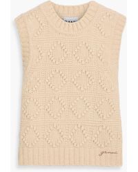 Ganni - Jacquard-Knit Wool And Cotton-Blend Vest - Lyst