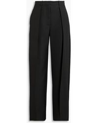 Victoria Beckham - Pleated Grain De Poudre Wool Straight-leg Pants - Lyst