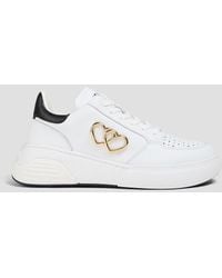 Love Moschino - Two-tone Laser-cut Leather Sneakers - Lyst