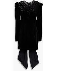 Rebecca Vallance - Onyx Embellished Tulle And Velvet Mini Dress - Lyst