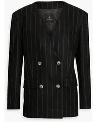 Anine Bing - Maron Double-Breasted Pinstriped Wool-Blend Blazer - Lyst