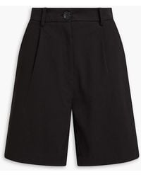 S.S.Daley - Millicent Pleated Wool-Gabardine Shorts - Lyst