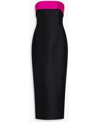 Badgley Mischka - Strapless Bow-detailed Mikado Maxi Dress - Lyst