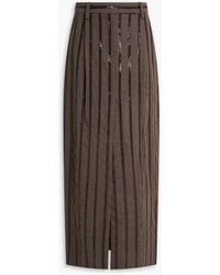 Brunello Cucinelli - Striped Sequin-Embellished Cotton-Organza Maxi Skirt - Lyst