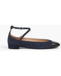 Stuart Weitzman - Eden Leather And Suede Ballet Flats - Lyst