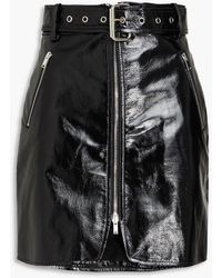 Khaite - Luana Belted Patent-leather Mini Skirt - Lyst