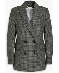 Veronica Beard - Double-breasted Houndstooth Wool-blend Flannel Blazer - Lyst