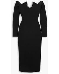 Safiyaa - Bessy schulterfreies midikleid aus stretch-crêpe mit verzierung - Lyst