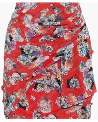 IRO - Suppie Wrap-effect Printed Silk-crepe Skirt - Lyst