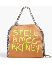 Stella McCartney - Falabella Mini Embroidered Faux Brushed-leather Shoulder Bag - Lyst