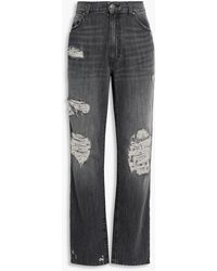 SER.O.YA - maggie Distressed Mid-rise Straight-leg Jeans - Lyst