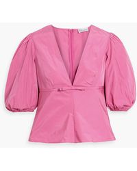 RED Valentino - Bow-Detailed Taffeta Top - Lyst