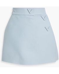 Valentino Garavani - Skirt-effect Embellished Wool And Silk-blend Shorts - Lyst