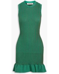 Diane von Furstenberg - Whiskey Ribbed-knit Mini Dress - Lyst