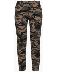 Nili Lotan - Jenna Cropped Printed Cotton-blend Twill Slim-leg Pants - Lyst
