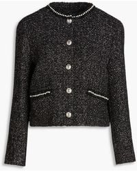 Maje - Bead-embellished Metallic Tweed Jacket - Lyst