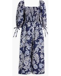Cara Cara - Jazzy Cropped Printed Cotton-poplin Jumpsuit - Lyst