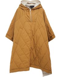 Rag & Bone Quilted Cotton-blend Hooded Poncho - Multicolour