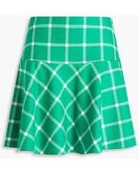 RED Valentino - Checked Wool-twill Mini Skirt - Lyst