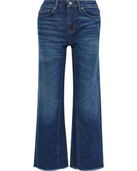 Maje Pamier Frayed High-rise Wide-leg Jeans - Blue