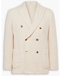 Boglioli - Double-Breasted Cotton And Linen-Blend Blazer - Lyst