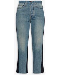 3x1 - Sabina Cropped Two-tone High-rise Tapered Jeans - Lyst