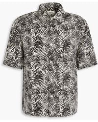 Sandro - Hemd aus einer lyocell-leinenmischung mit print - Lyst
