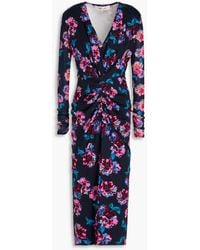 Diane von Furstenberg - Hades Mesh-trimmed Floral-print Jersey Midi Dress - Lyst