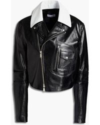 Paco Rabanne Leather Biker Jacket - Black