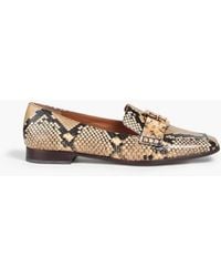 Tory Burch Georgia Embellished Snake-effect Leather Loafers - Multicolour