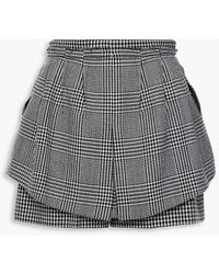 McQueen - Layered Prince Of Wales And Houndstooth Checked Wool Shorts - Lyst