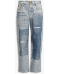Rag & Bone - Harlow Denim-effect Canvas Straight-leg Jeans - Lyst